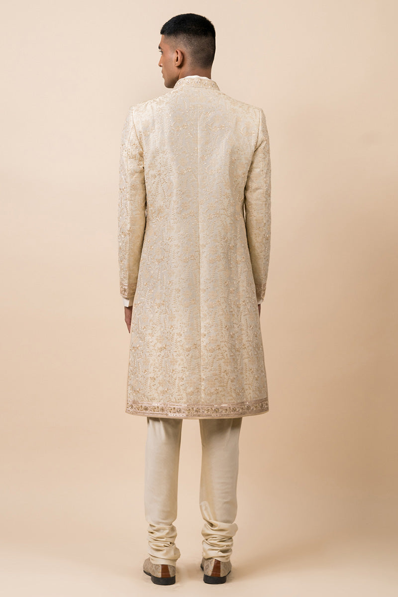 Gold All Over Embroidered Sherwani