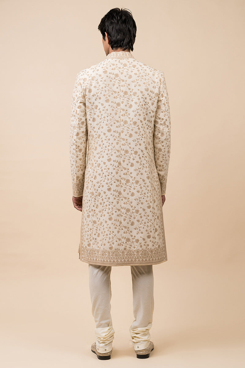 Ivory Intricate Aari Embroidered Sherwani