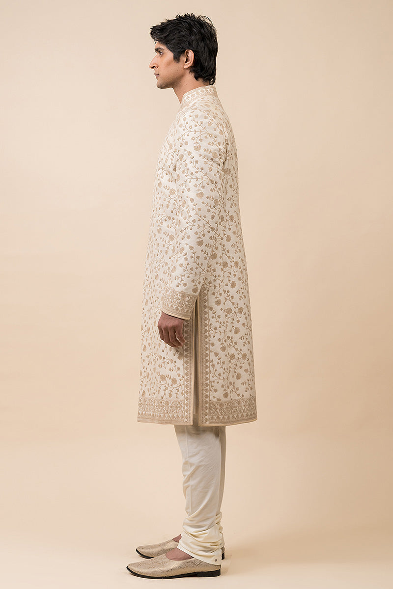 Ivory Intricate Aari Embroidered Sherwani