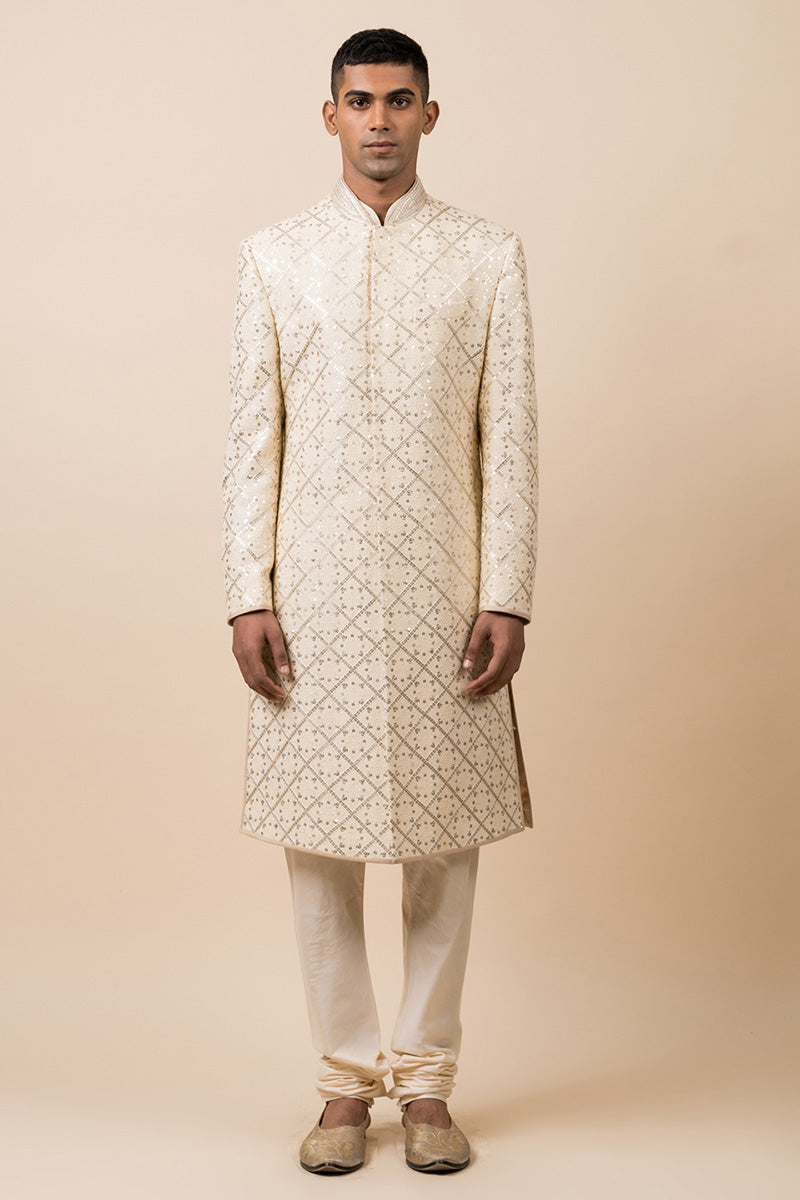 Gold Classic Schiffli Sherwani