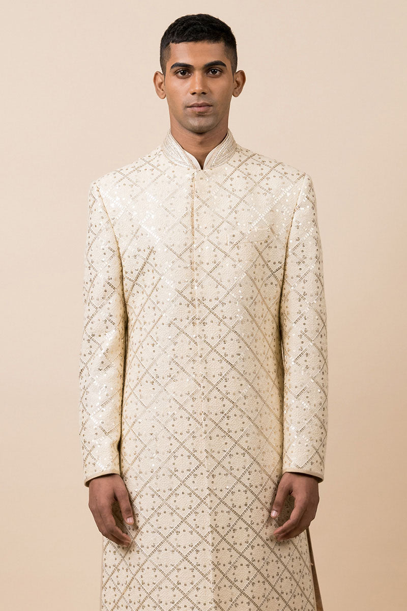 Gold Classic Schiffli Sherwani