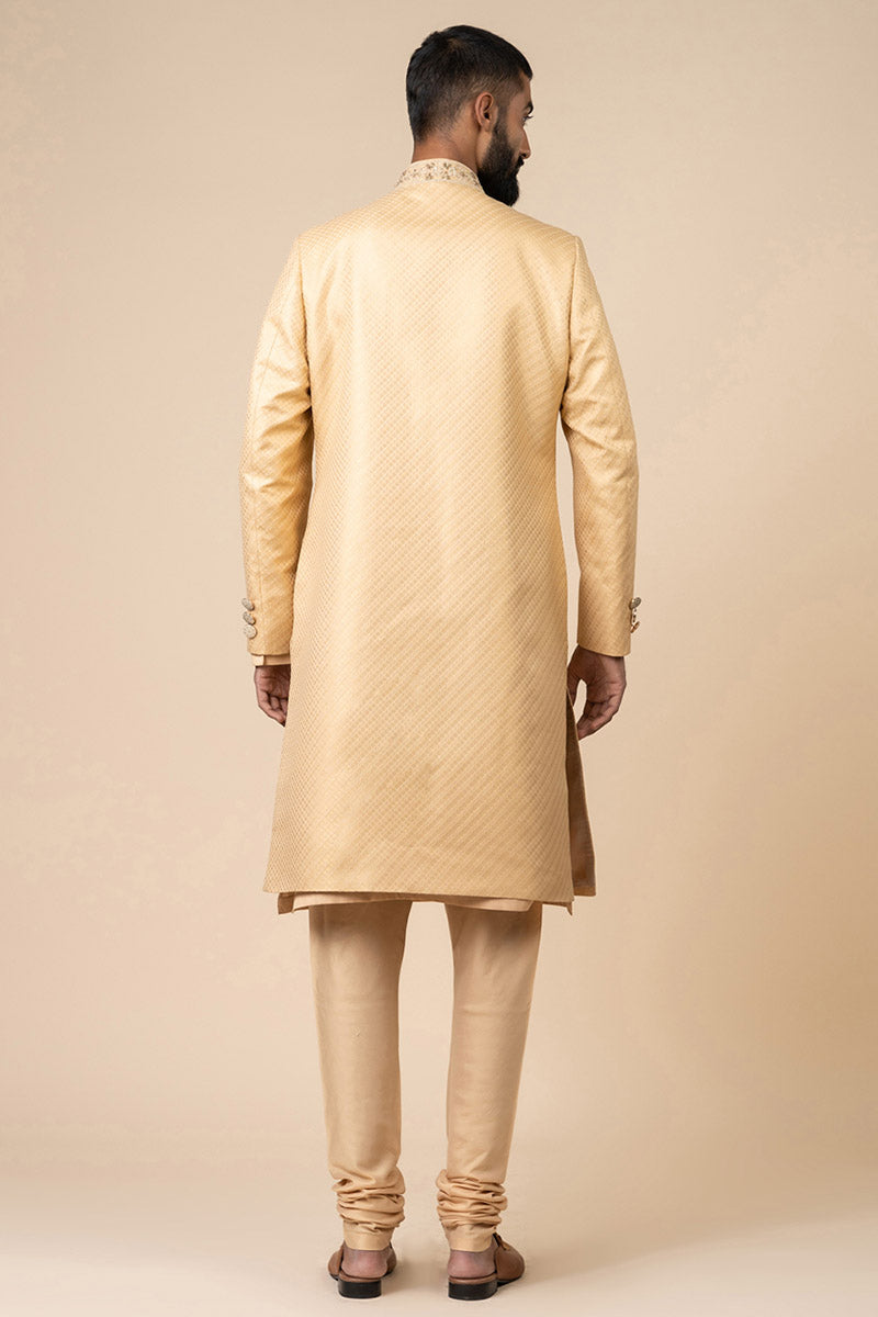 Gold Classic Brocade Sherwani