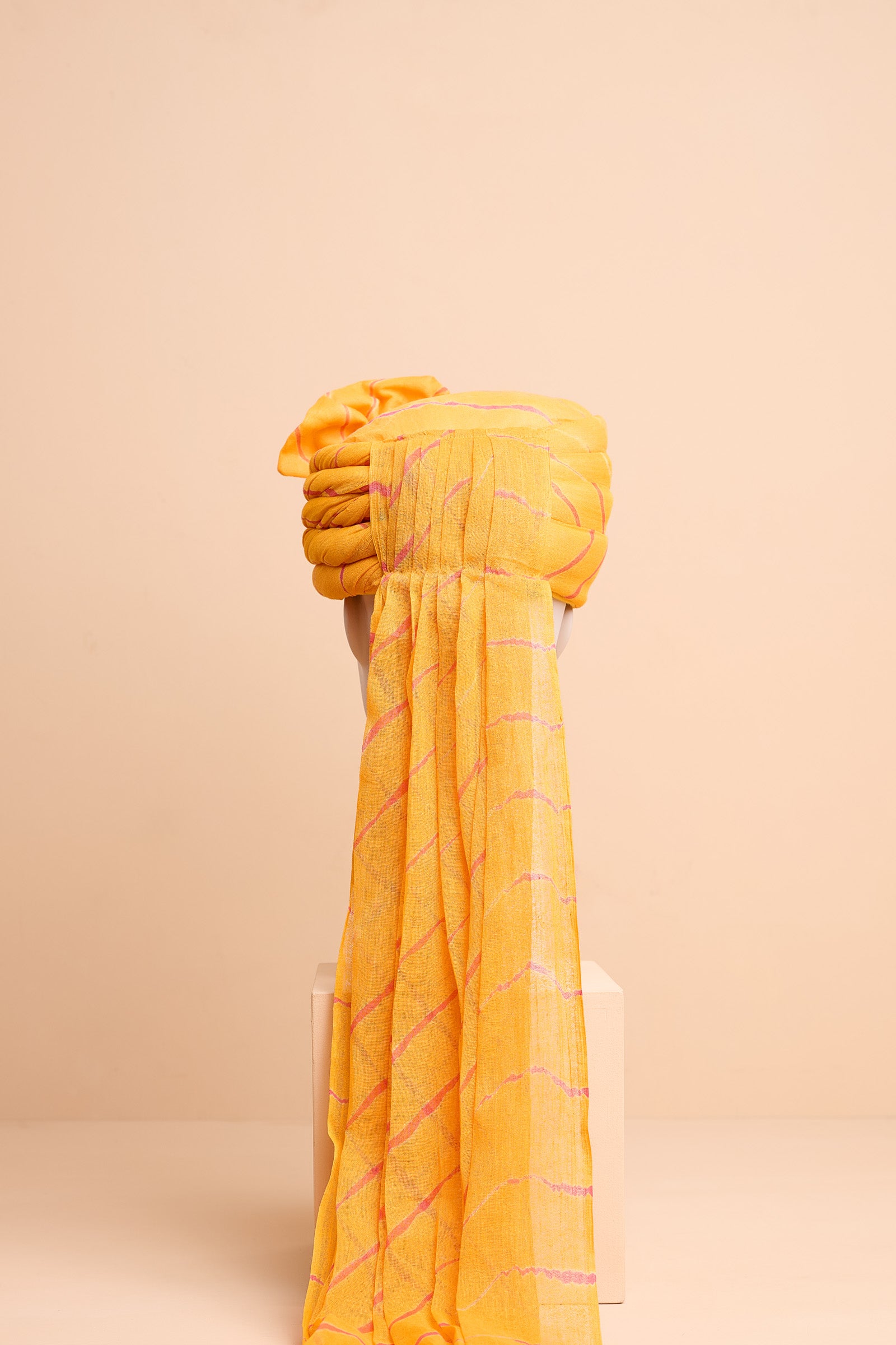 Yellow Ochre Lehariya Dye Safa