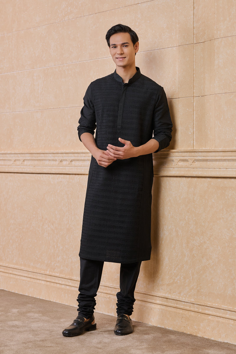 All Over Textured Kurta Set