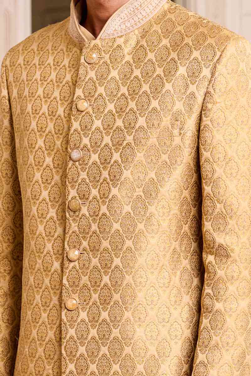 Gold Brocade Sherwani